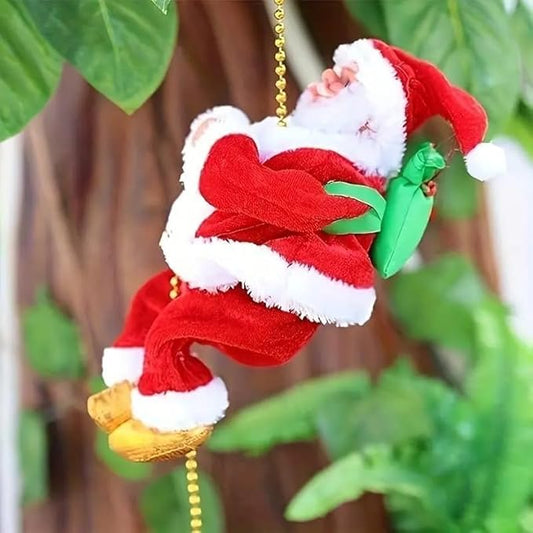 🎅 Climbing Santa Claus Christmas Decoration – Musical & Animated Ornament for Tree or Home