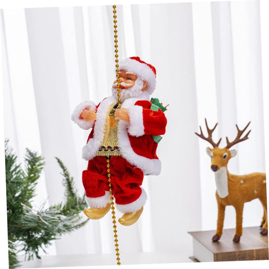 🎅 Climbing Santa Claus Christmas Decoration – Musical & Animated Ornament for Tree or Home