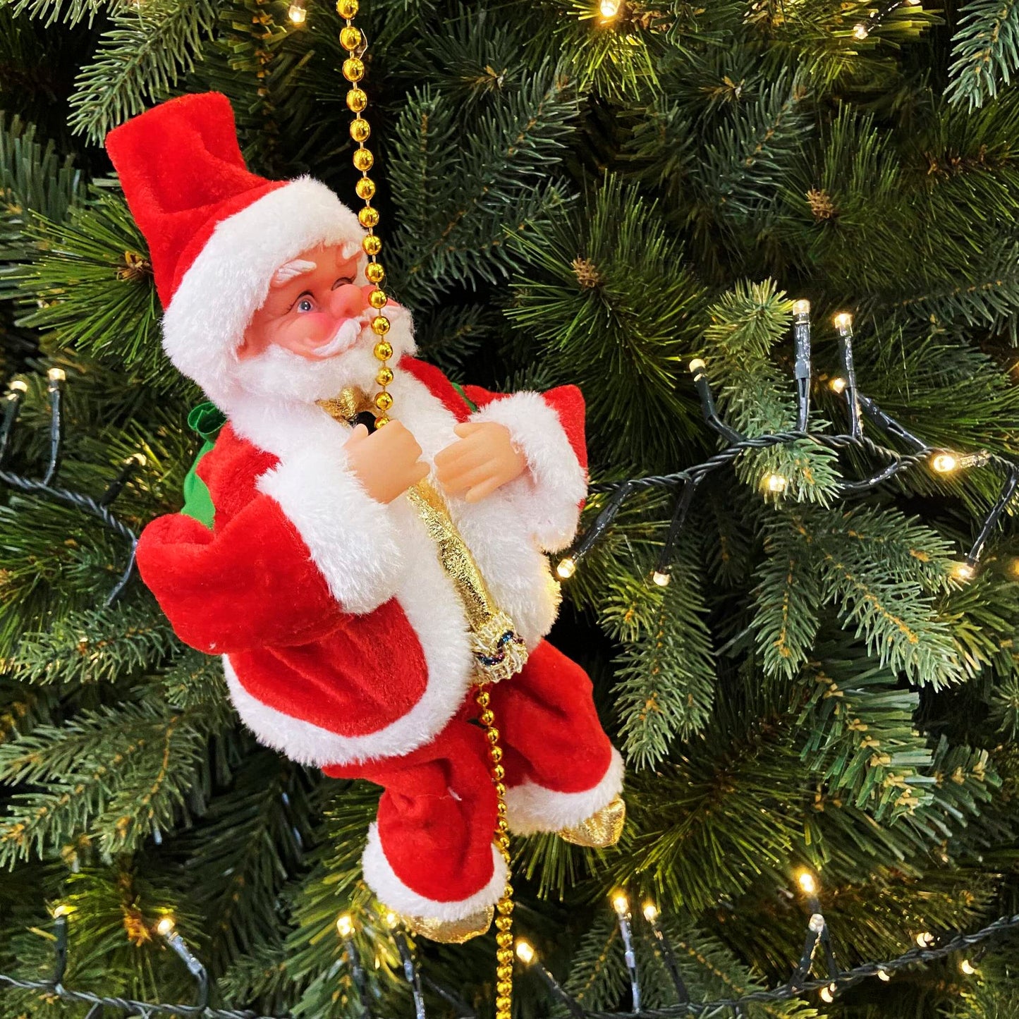 π
 Climbing Santa Claus Christmas Decoration β Musical & Animated Ornament for Tree or Home