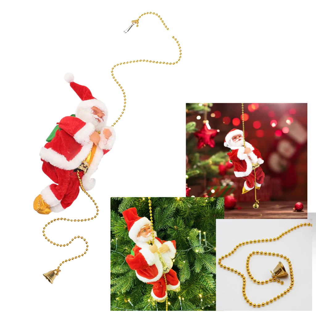 π
 Climbing Santa Claus Christmas Decoration β Musical & Animated Ornament for Tree or Home