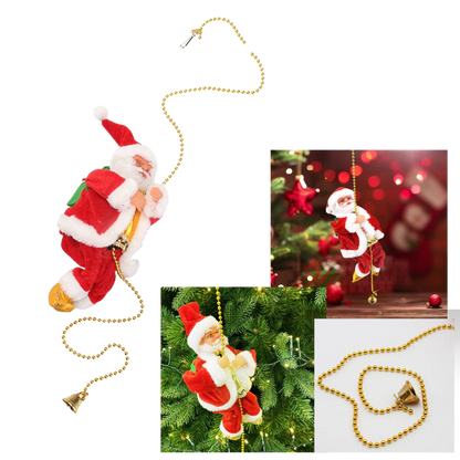 🎅 Climbing Santa Claus Christmas Decoration – Musical & Animated Ornament for Tree or Home
