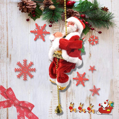 🎅 Climbing Santa Claus Christmas Decoration – Musical & Animated Ornament for Tree or Home